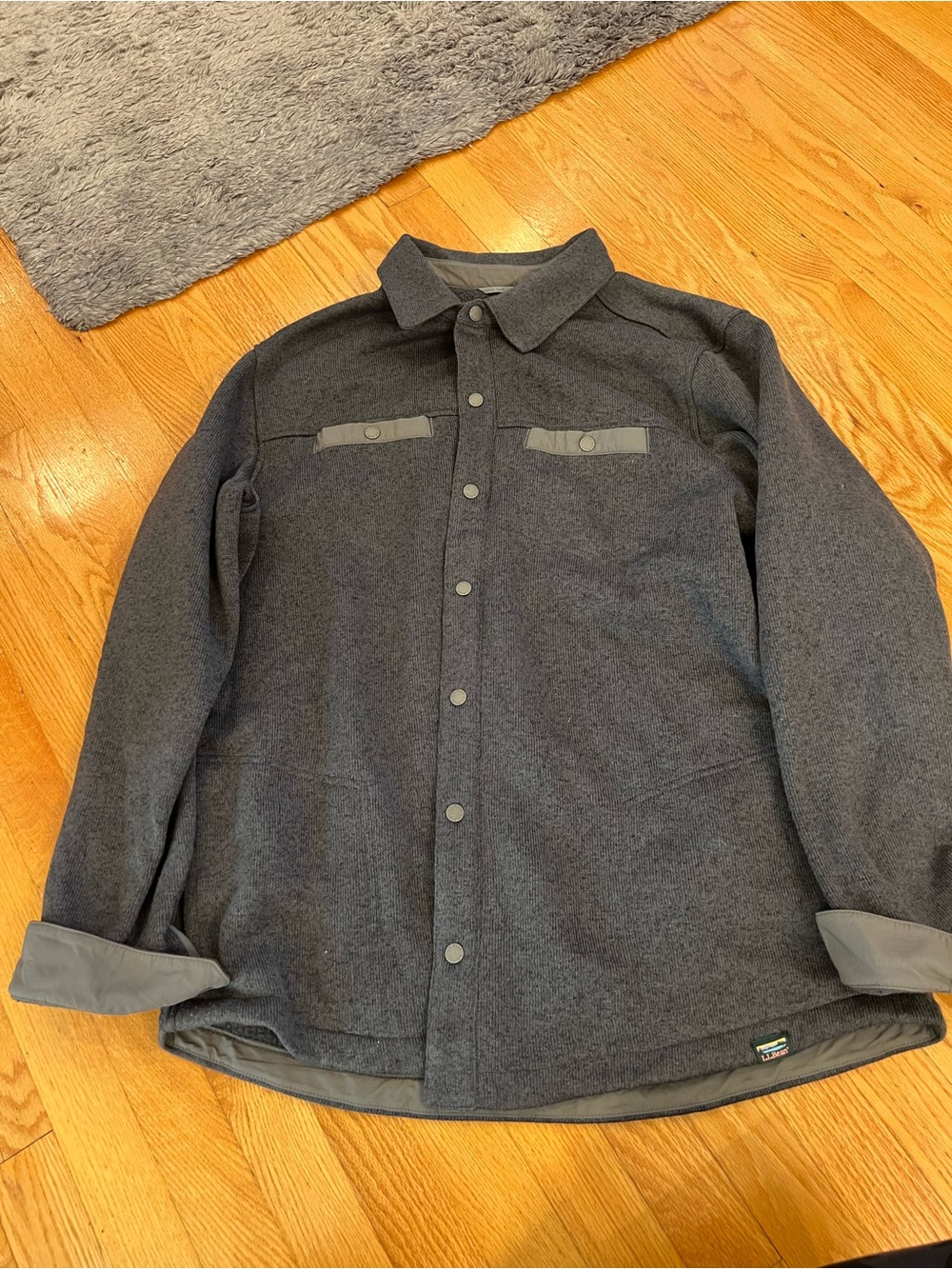 L.L.Bean Sweater Fleece Shirt jacket in gray